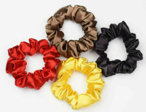 DIY colorful satin scrunchies
