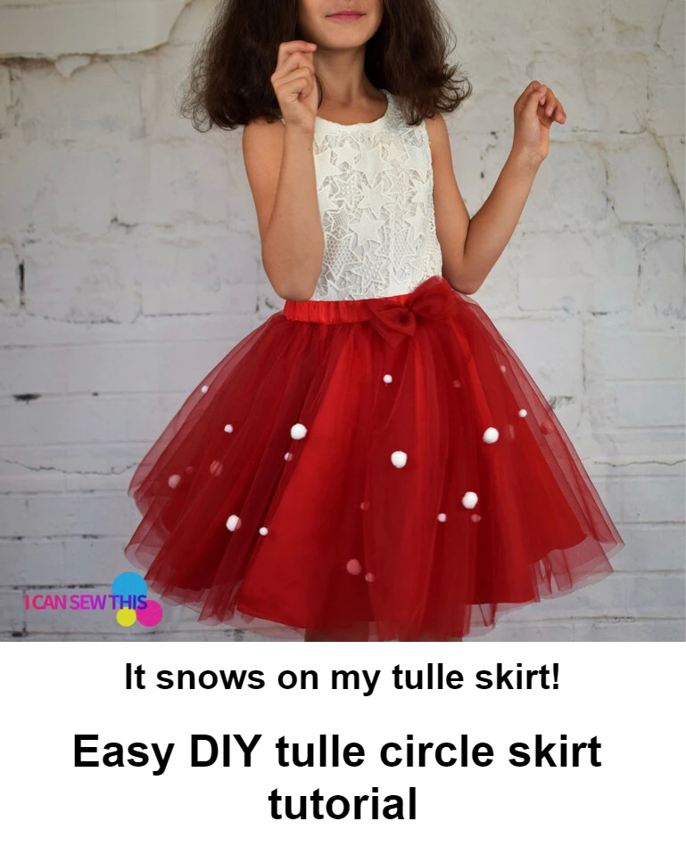 DIY Christmas tulle circle skirt tutorial