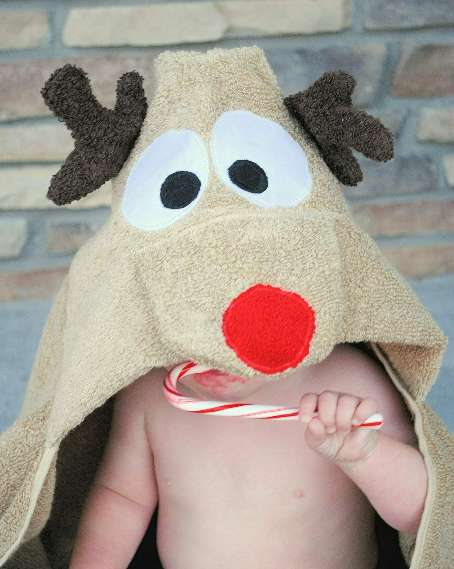 Reindeer hooded towel