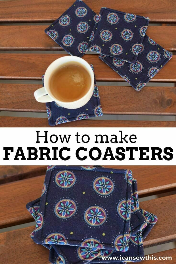 10minute DIY fabric coasters tutorial I Can Sew This