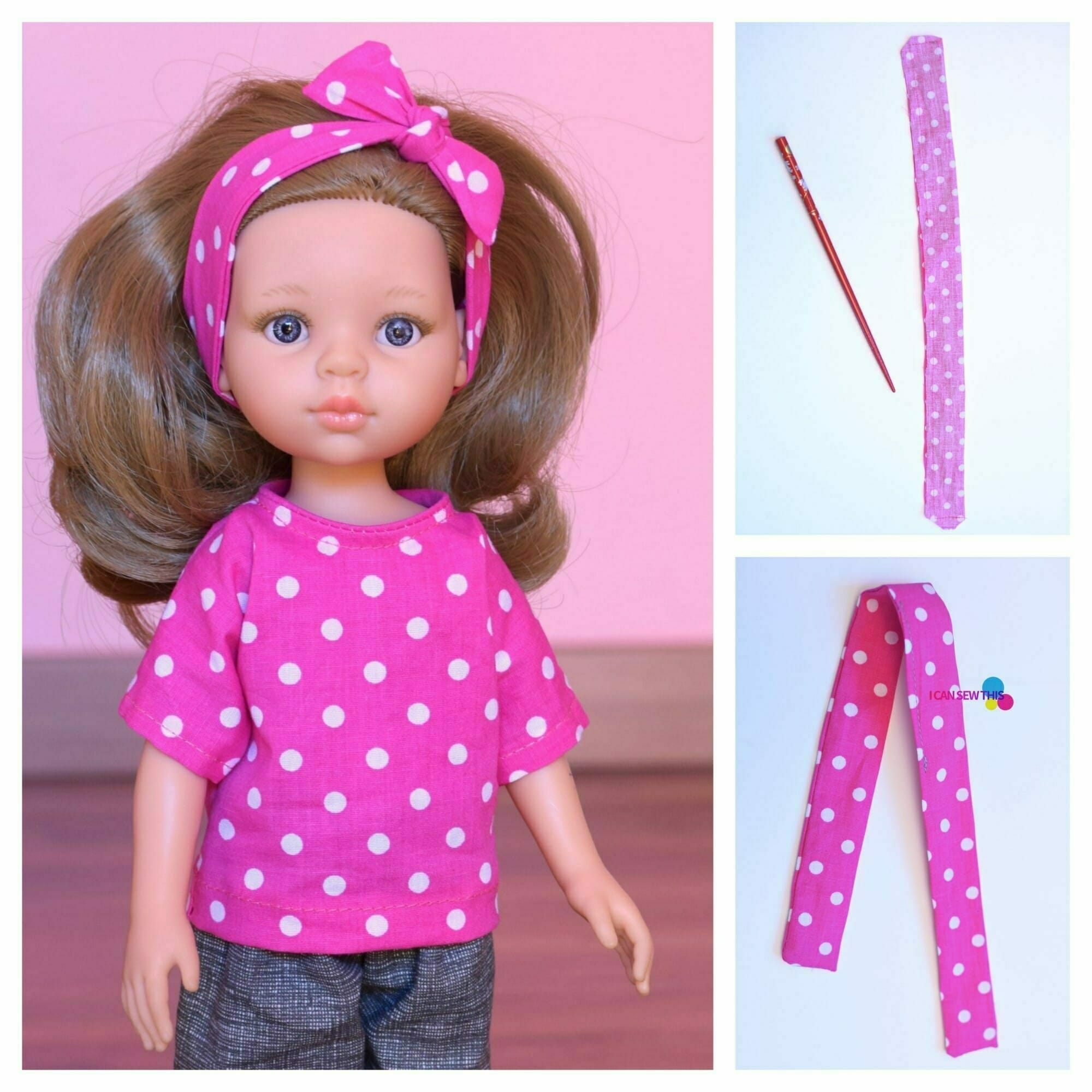 free sewing pattern doll top and headband