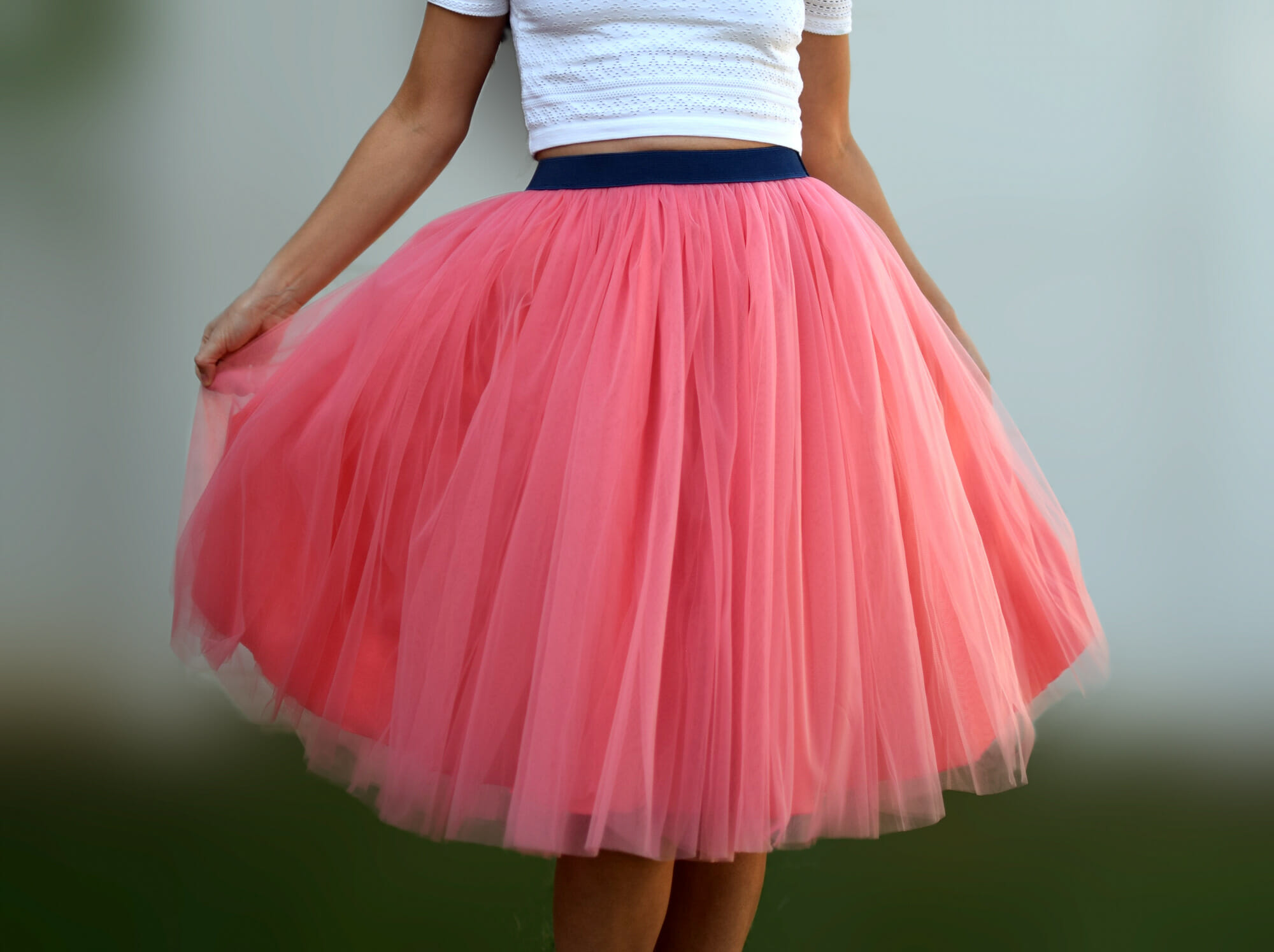 White tulle shop skirt yardage