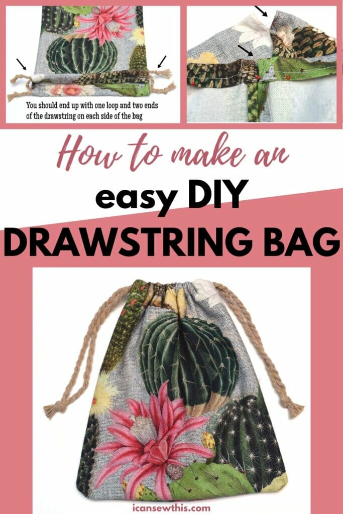How to make - easy DIY drawstring bag tutorial