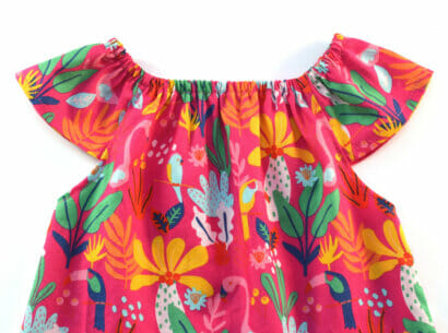 DIY flutter sleeve peasant top for little girls