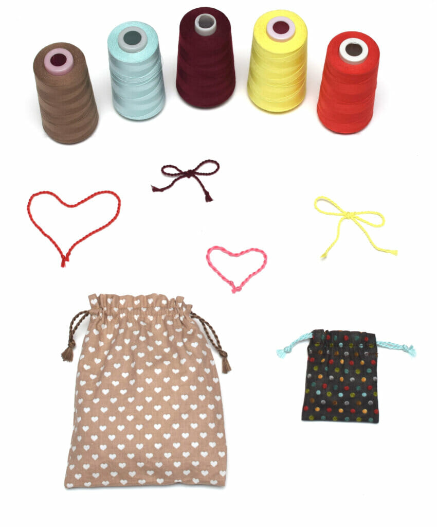 Make cord for drawstring bags using sewing thread