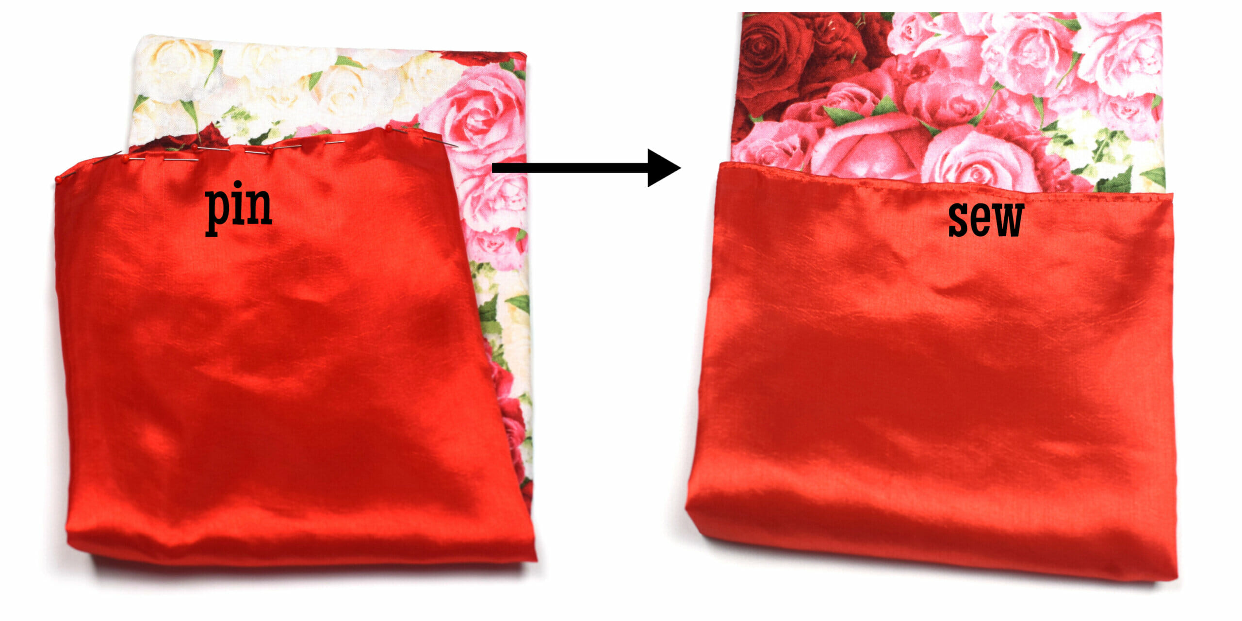 sew the bottom of the lining - drawstring bag tutorial