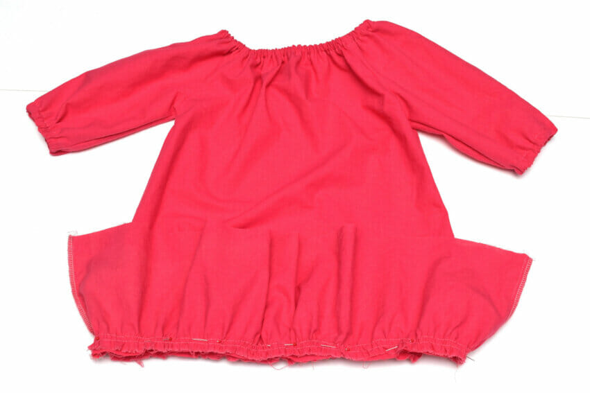 attach ruffle to a dress