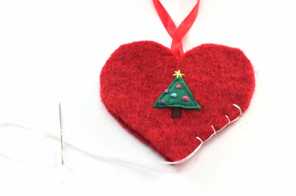 blanket stitch, Christmas ornament