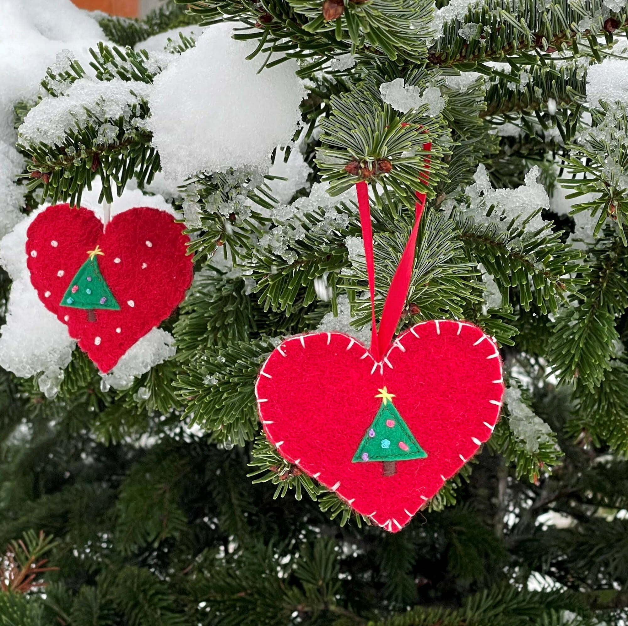 heart christmas ornaments