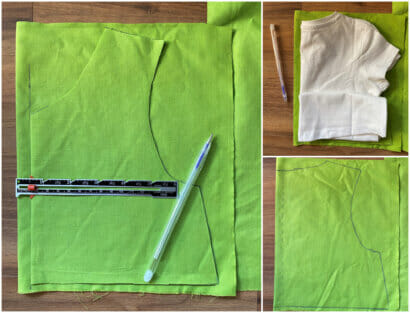 trace the back piece pattern