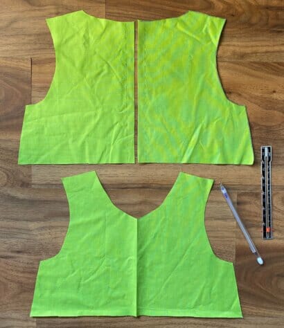 DIY gathered dress pattern pieces 