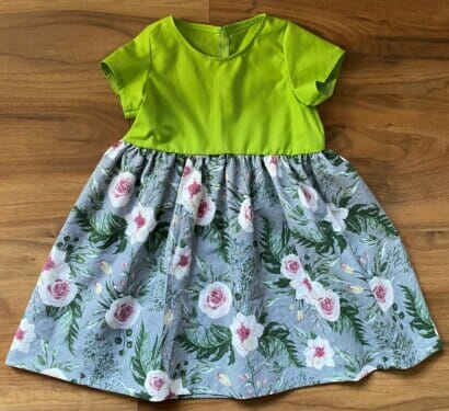 gathered short sleeve dress tutorial