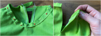 sew a bias tape neckline