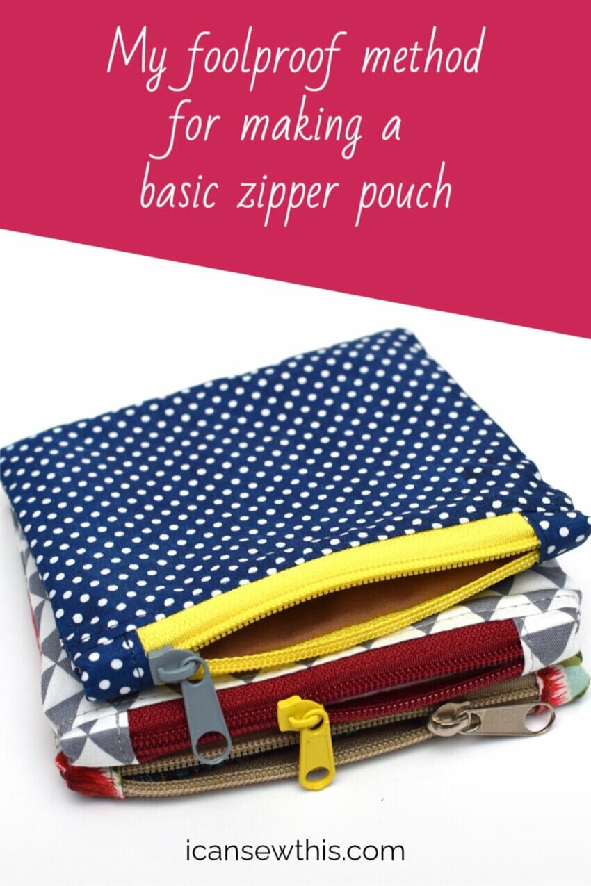 How to make a lined zipper pouch with zipper tabs - I Can Sew This