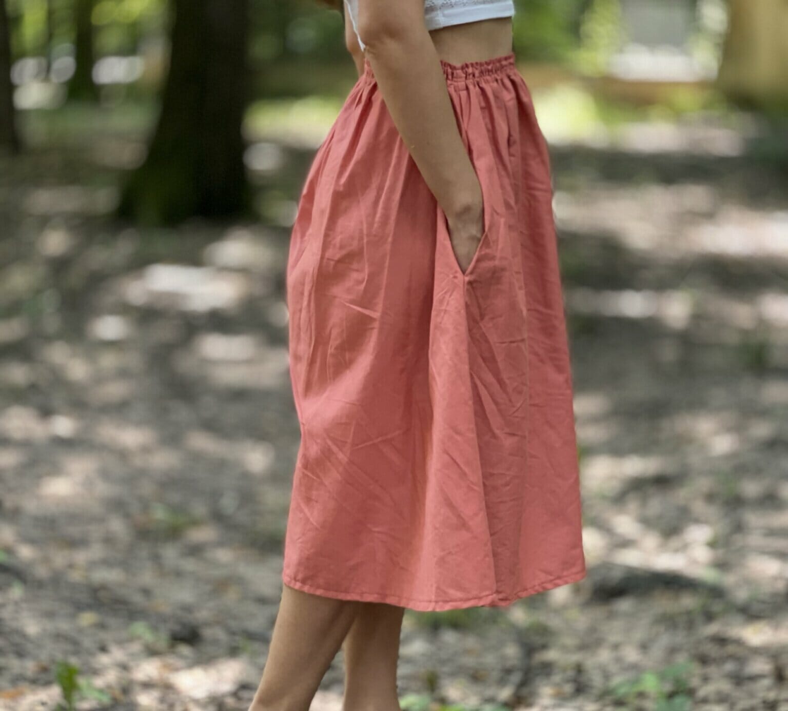 DIY tutorial No pattern, simple summer skirt with pockets I Can Sew This