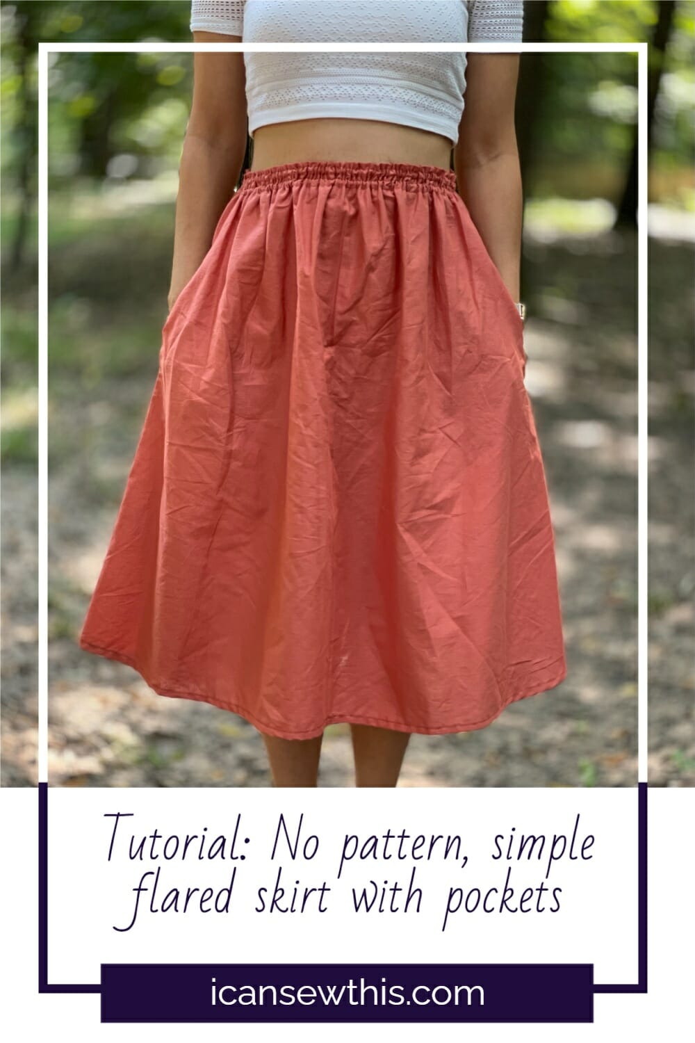 Diy Tutorial No Pattern Simple Summer Skirt With Pockets I Can Sew This