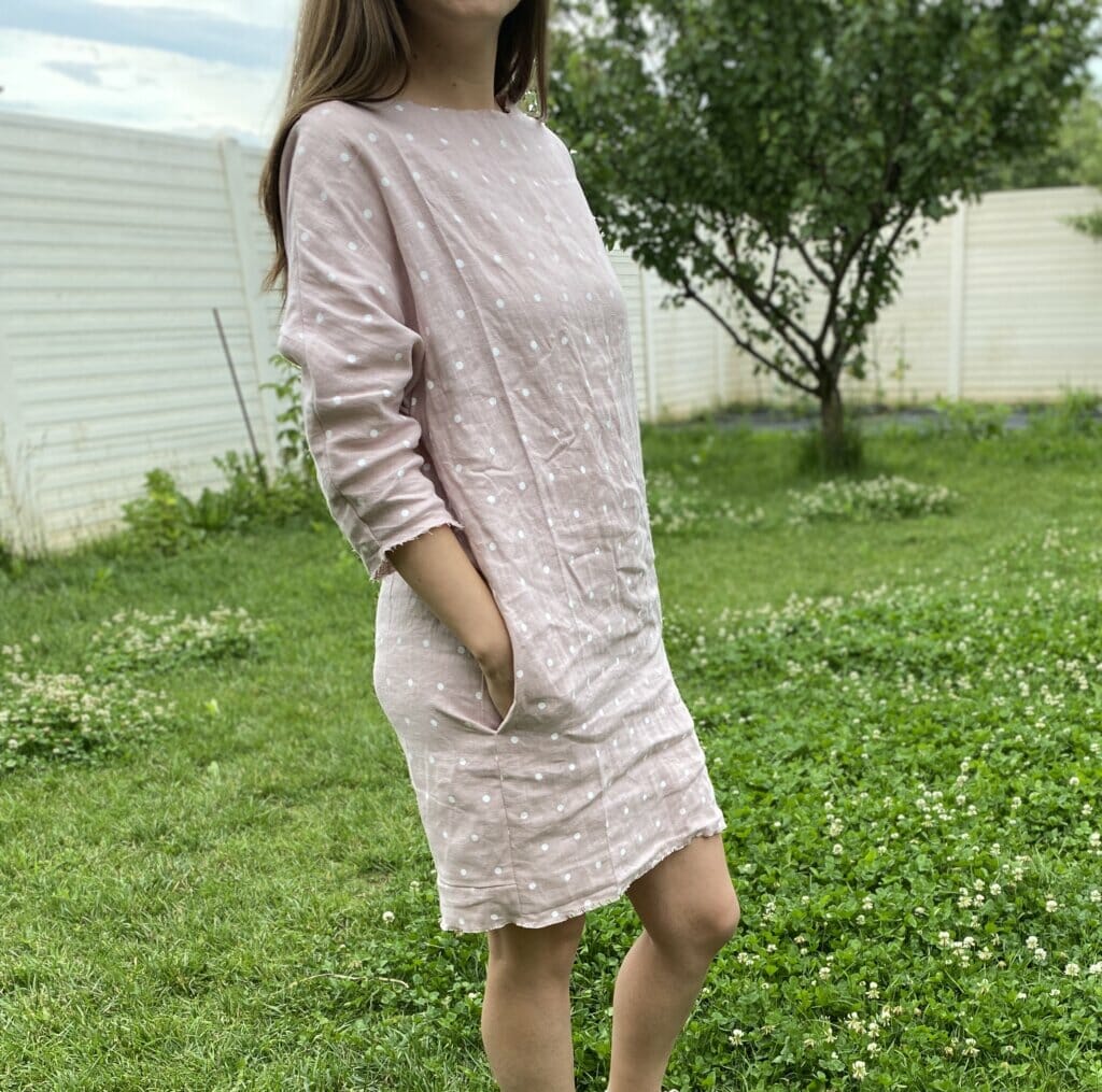 Linen dress tutorial with frayed edges