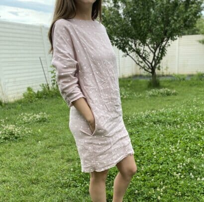 Frayed edges linen dress tutorial