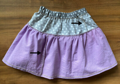 inside of a DIY tiered ruffle skirt