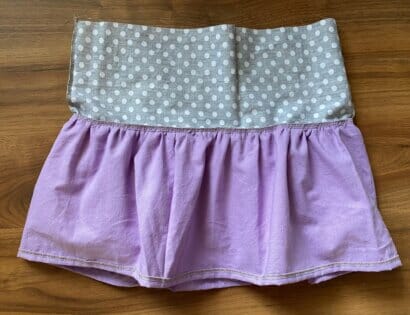 inside of a ruffle skirt