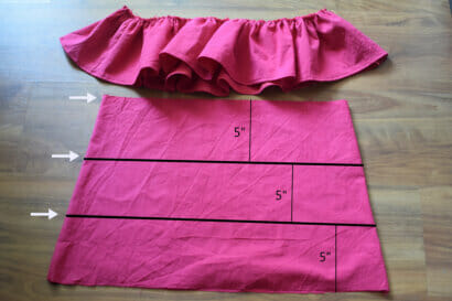 attach ruffles to the skirt