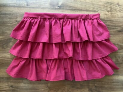 create the elastic waistband for the DIY skirt