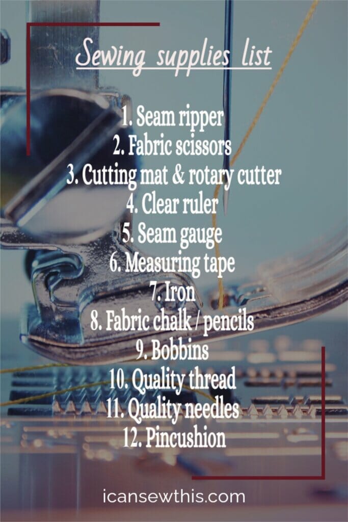 Sewing Supplies List