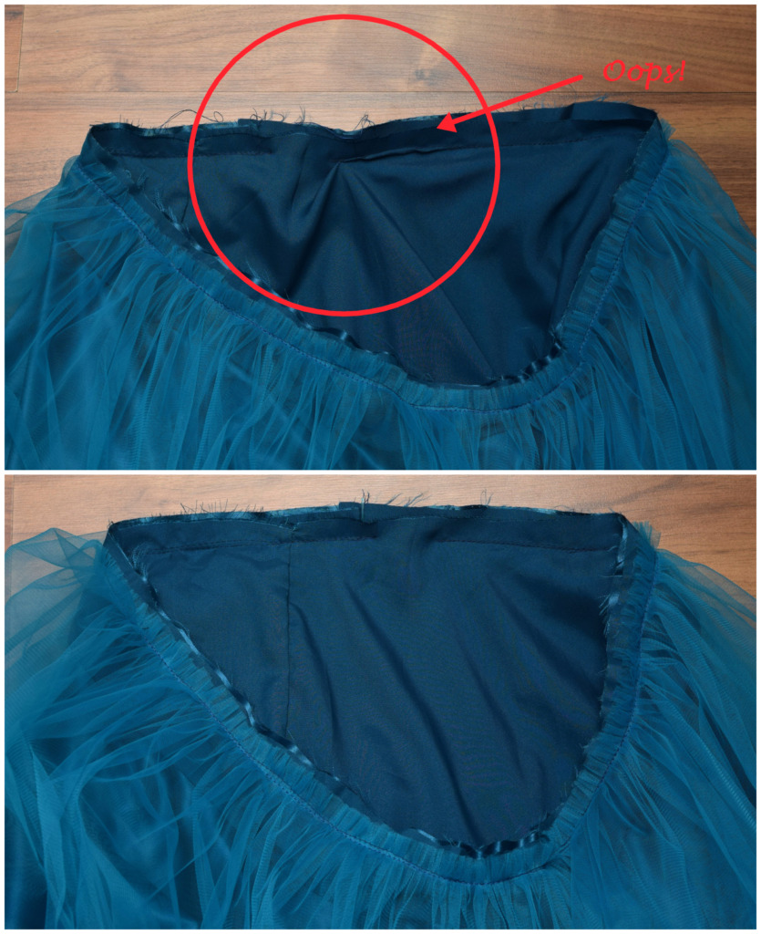 sewing mistake tulle skirt