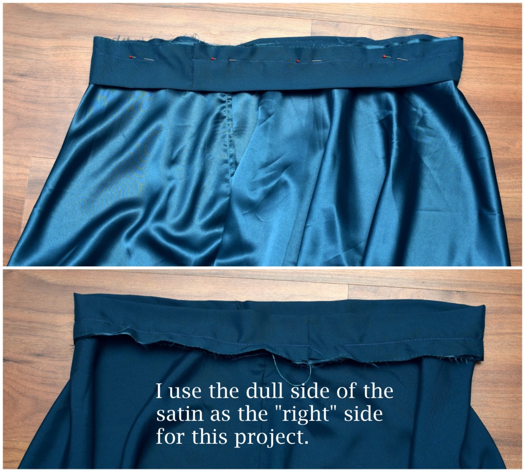 attach the lining to the waistband