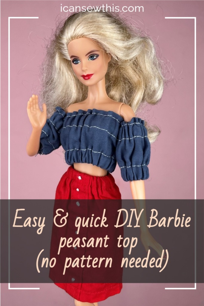 free Barbie top pattern, peasant crop top DIY