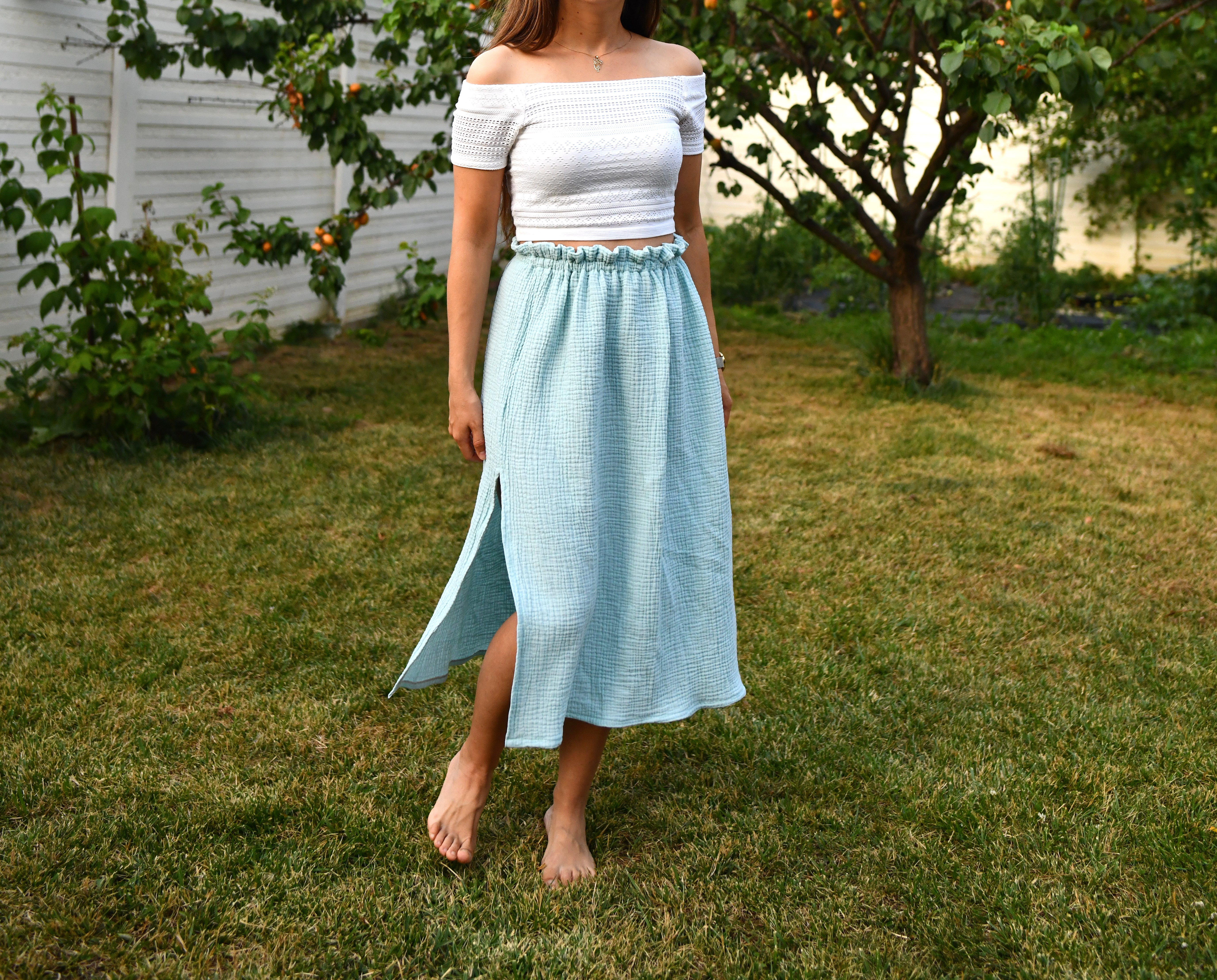 Side-slit double gauze skirt tutorial - I Can Sew This