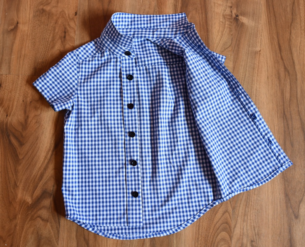 short sleeve shirt in gingham cotton fabric