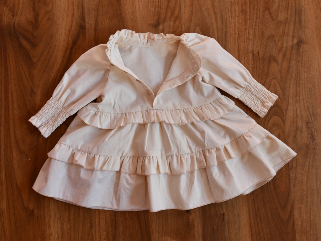 button down baby dress with ruffles