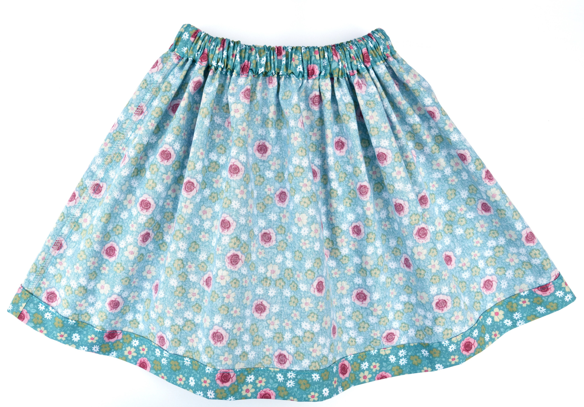 Cute floral skirt DIY with side bows and ties - I Can Sew This