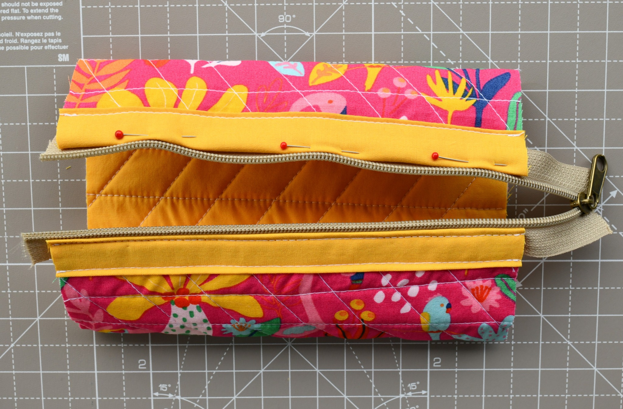 Easy quilted zipper pouch free pattern I Can Sew This