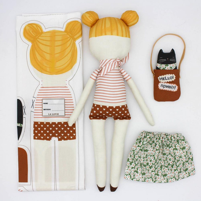 organic cotton doll sewing kit by LaLovie