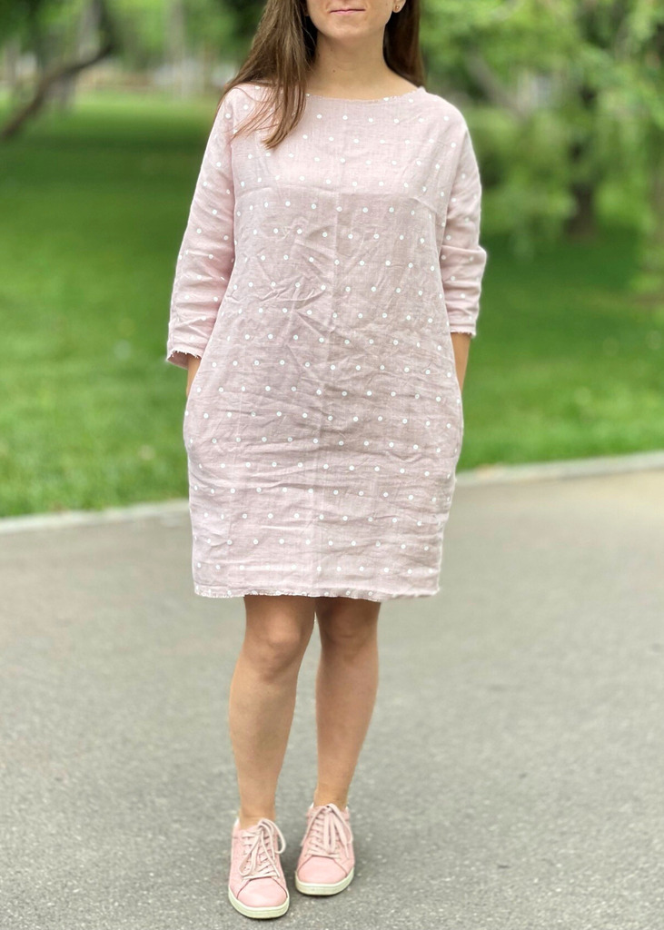 DIY Frayed Edge Linen Dress Sewing Tutorial