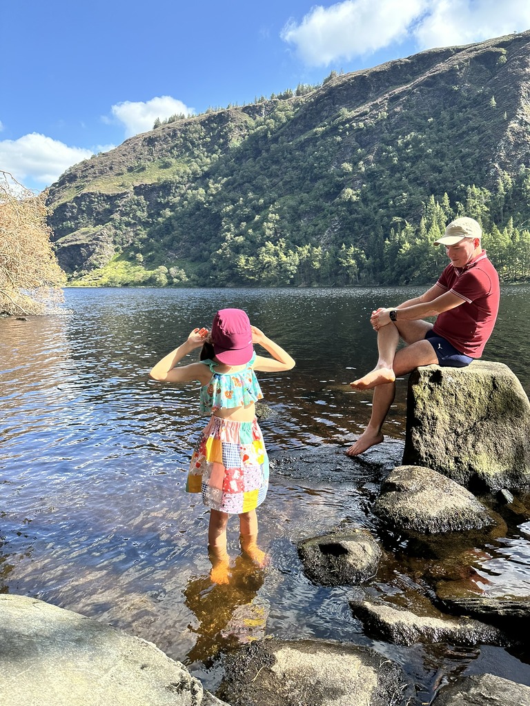 Elastic waist patchwork skirt for girls - Glendalough lake