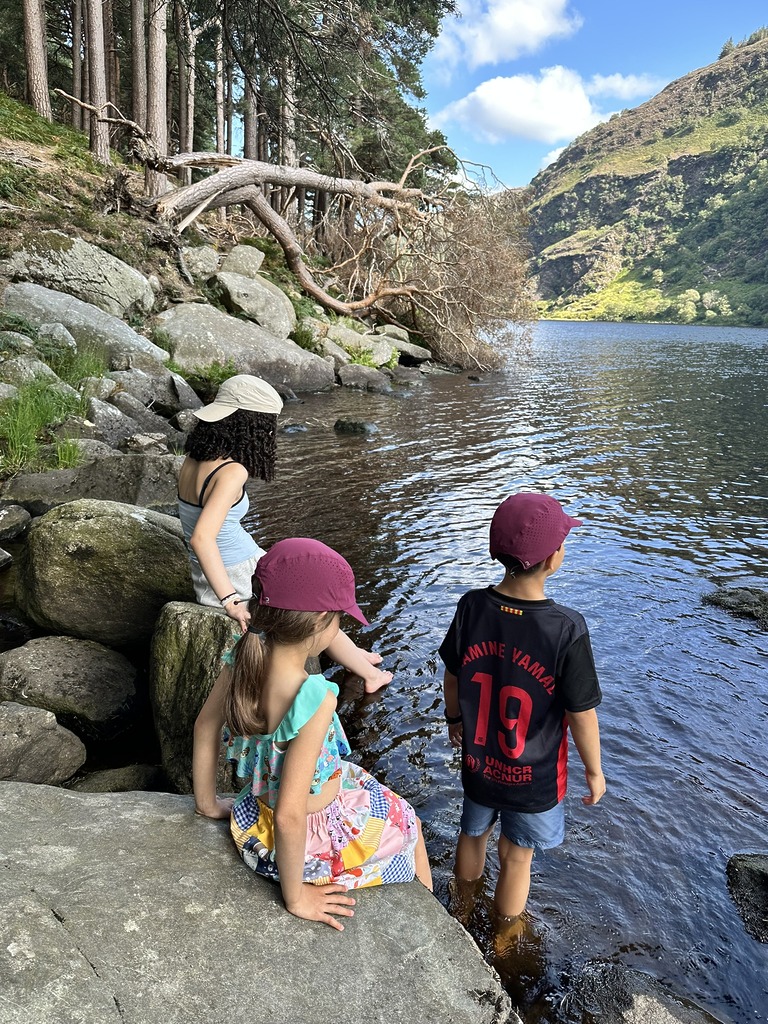 children by the lake in Glendalough in the Wicklow Mountains