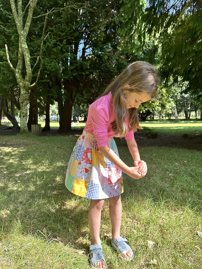 DIY cotton skirt for girls with colorful patchwork design