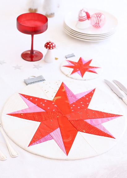 Merry bauble placemat & coaster pattern by A Spoonful of Sugar