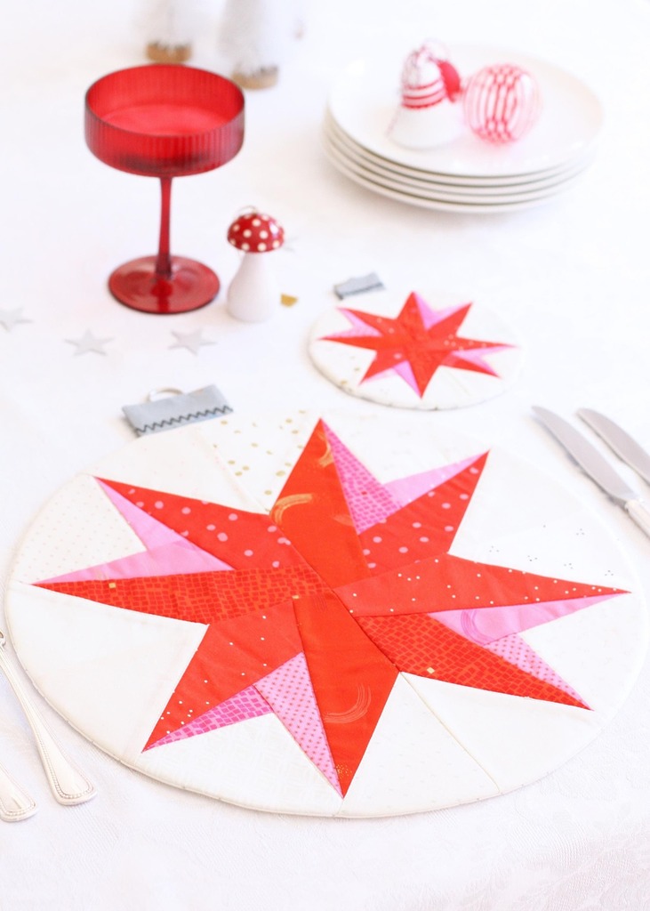 Merry bauble placemat & coaster pattern by A Spoonful of Sugar