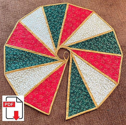 PDF Pattern Modern Two-sided Spiral Christmas Tree Skirt