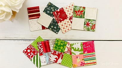 How to make folded fabric coasters from Sew Can She