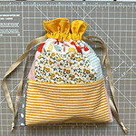 DIY patchwork lined drawstring gift bag - I Can Sew This