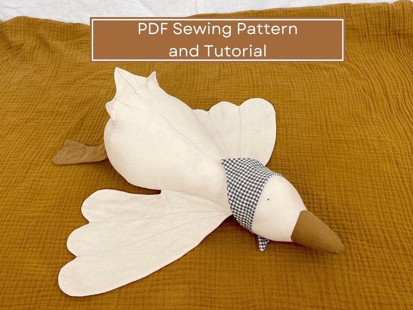 Goose with headscarf sewing pattern by Charlotte St Patterns