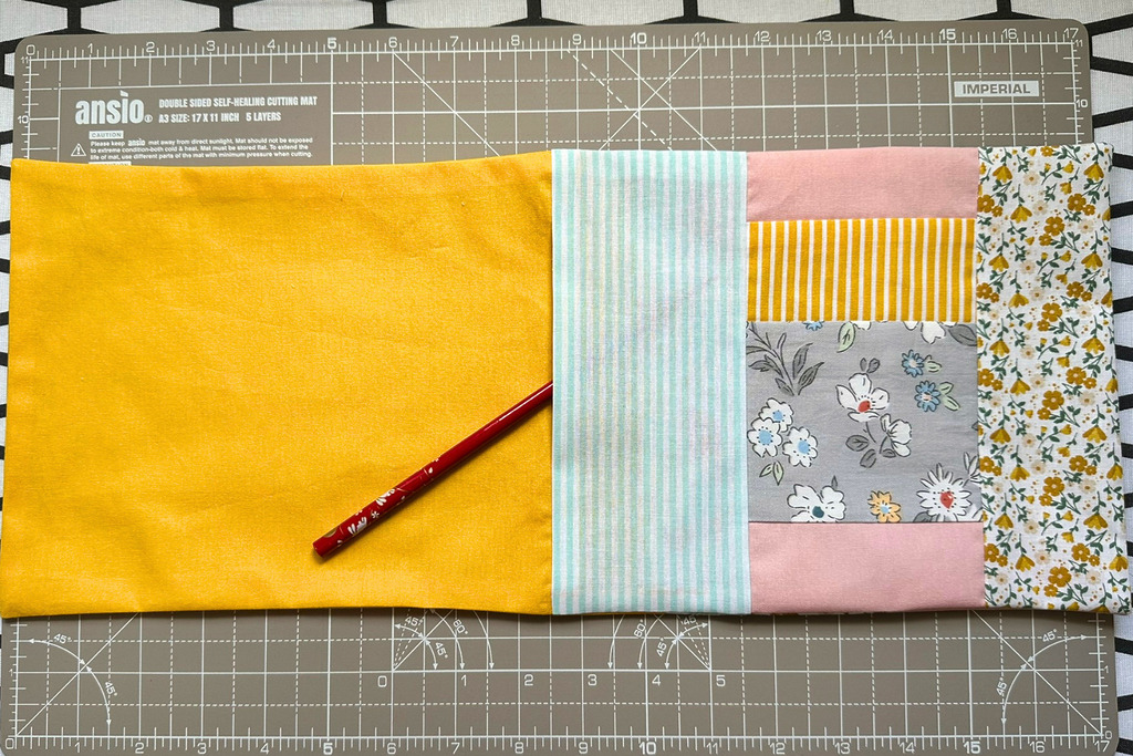 Turning the lined drawstring gift bag right-side out through the 4-inch opening