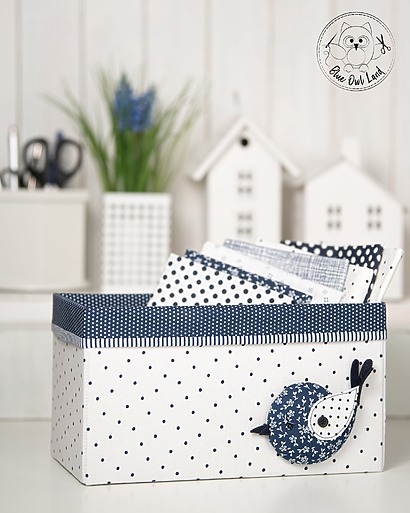 Fabric Bird Applique Basket by BlueOwlLand