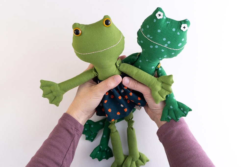 Frog Rag Doll Pattern with Changeable Clothes by PinCutSewStudio