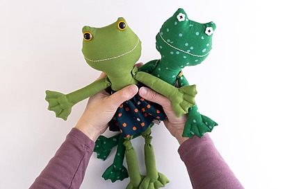 Frog Rag Doll Pattern with Changeable Clothes by PinCutSewStudio